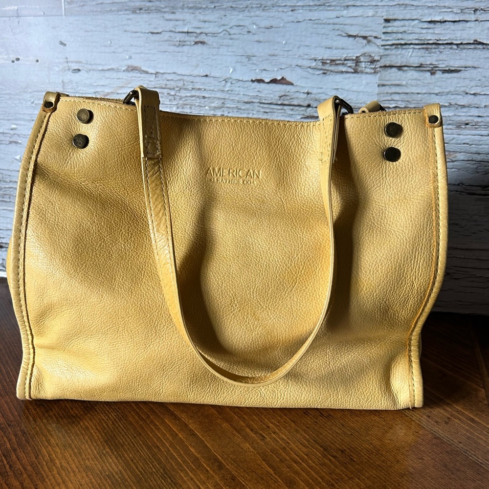 American Leather Tan-Yellow Satchel